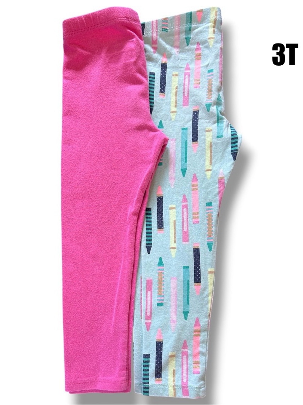 Girls' Pink & Multi Pencil Print Pajama Pants - 3T